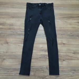 RAG & BONE Charcoal High Rise Leggings Distressed